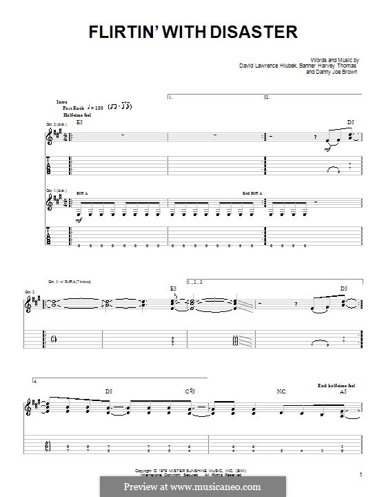 flirting with disaster molly hatchet guitar tabs chords charts printable flirting with disaster molly hatchet guitar tabs chords charts printable
