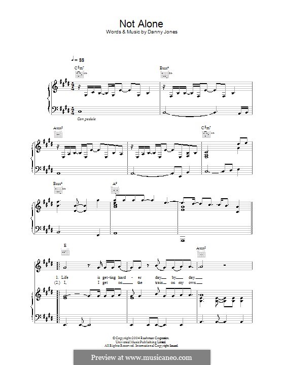 Not Alone (McFly): For voice and piano (or guitar) by Danny Jones