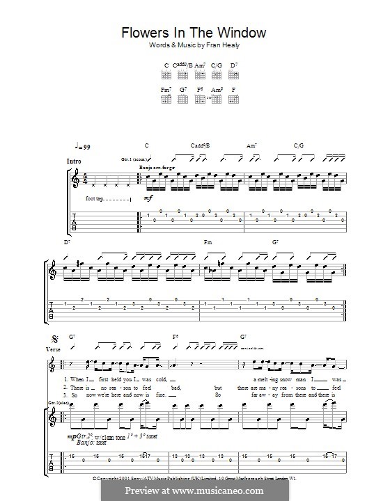 Flowers in the Window (Travis) by F. Healy sheet music on MusicaNeo