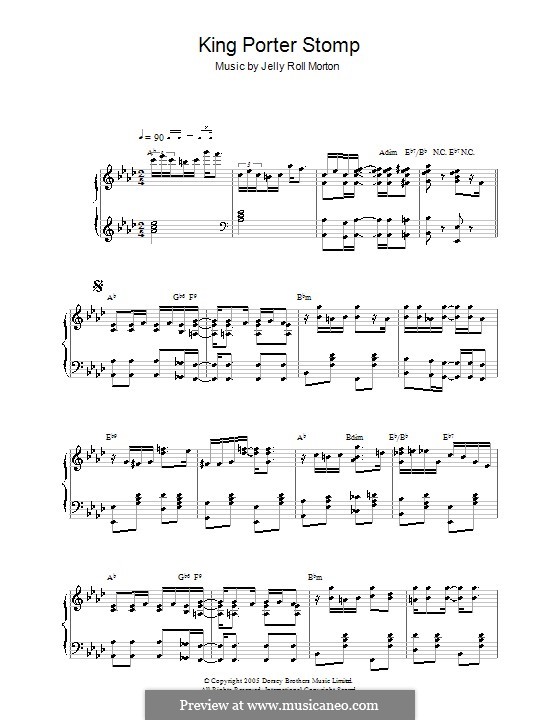 King Porter Stomp by J.R. Morton - sheet music on MusicaNeo
