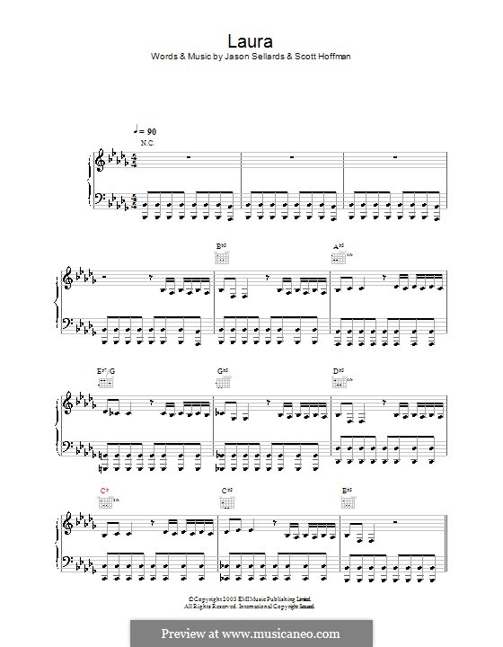 Laura (Scissor Sisters): For voice and piano (or guitar) by Jason Sellards, Scott Hoffman
