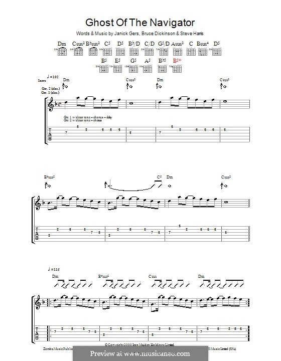 Ghost of the Navigator (Iron Maiden) by B. Dickinson, J. Gers, Steve Harris on MusicaNeo