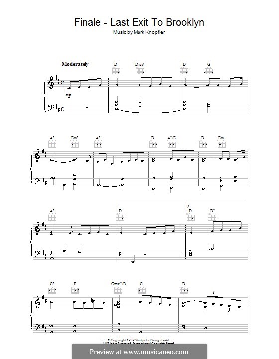 Finale Last Exit to Brooklyn by M. Knopfler sheet music on MusicaNeo