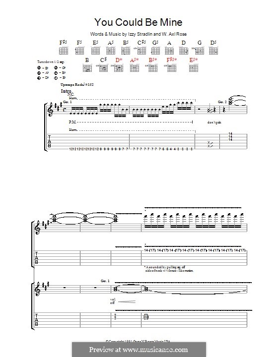 You Could Be Mine (Guns N' Roses) by W.A. Rose, I. Stradlin on MusicaNeo