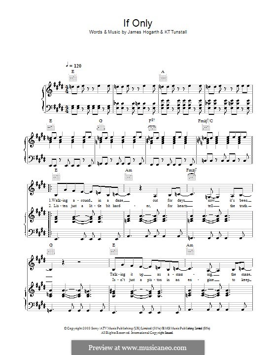 If Only: For voice and piano (or guitar) by Jimmy Hogarth