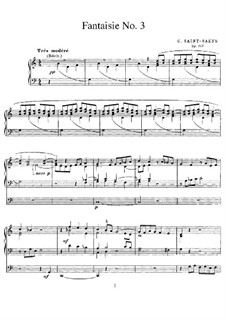 Fantasia for Organ No.3 in C Major, Op.157: Fantasia for Organ No.3 in C Major by Camille Saint-Saëns