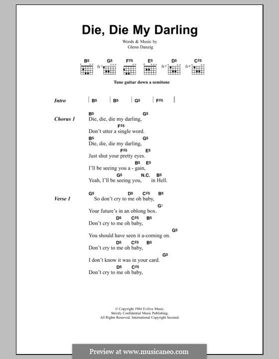 DIE DIE DIE MY DARLING LYRICS die die die my darling lyrics:
