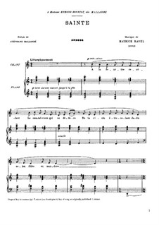 Sainte, M.9: Sainte by Maurice Ravel