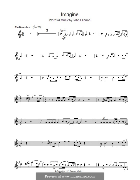 Imagine by J. Lennon sheet music on MusicaNeo