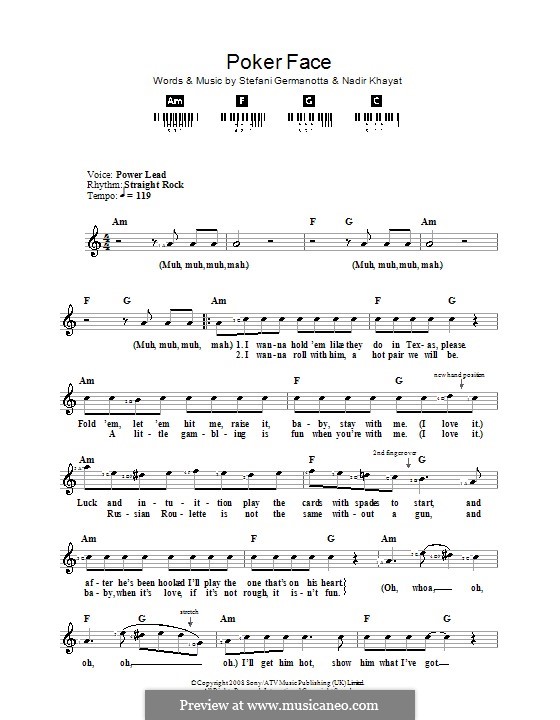 Poker Face Acoustic Ukulele Chords Poker Face Acoustic Ukulele Chords