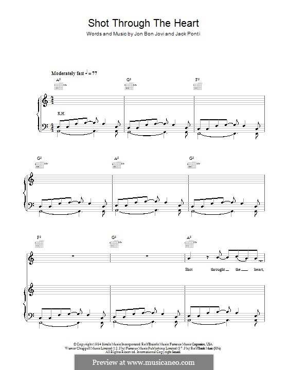 Shot Through the Heart (Bon Jovi) by J. Ponti, J.B. Jovi on MusicaNeo