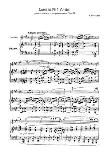 Sonata for Violin and Piano No.1 in A Major, Op.9: Score, solo part by Carl Nielsen