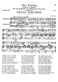 Das Finden (The Find), D.219: Das Finden (The Find) by Franz Schubert