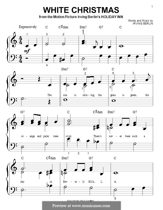 White Christmas, for Piano by I. Berlin - sheet music on MusicaNeo