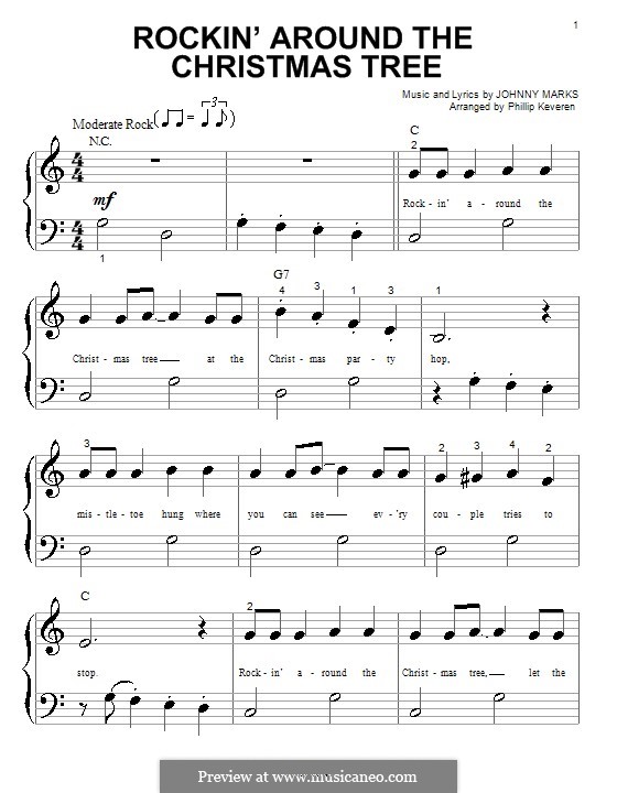 Rockin' Around the Christmas Tree by J. Marks - sheet music on MusicaNeo