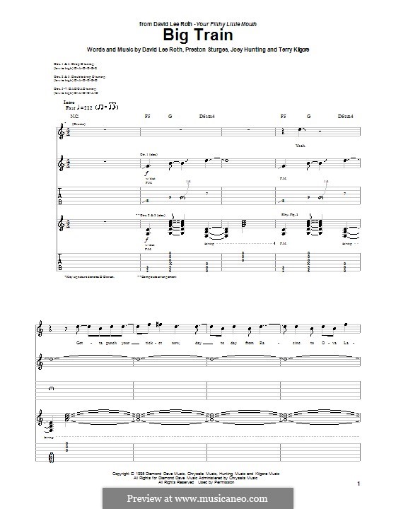 Big Train: For guitar with tab by Joey Hunting, Preston Sturges, Terry Kilgore