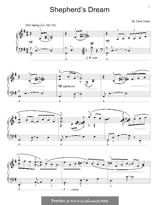 Shepherd's Dream: For piano by Carol Klose