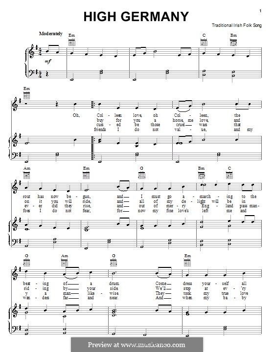High Germany: For voice and piano (or guitar) by folklore