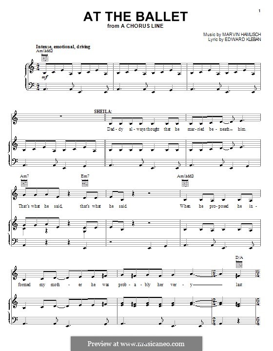 At the Ballet (from A Chorus Line) by M. Hamlisch on MusicaNeo