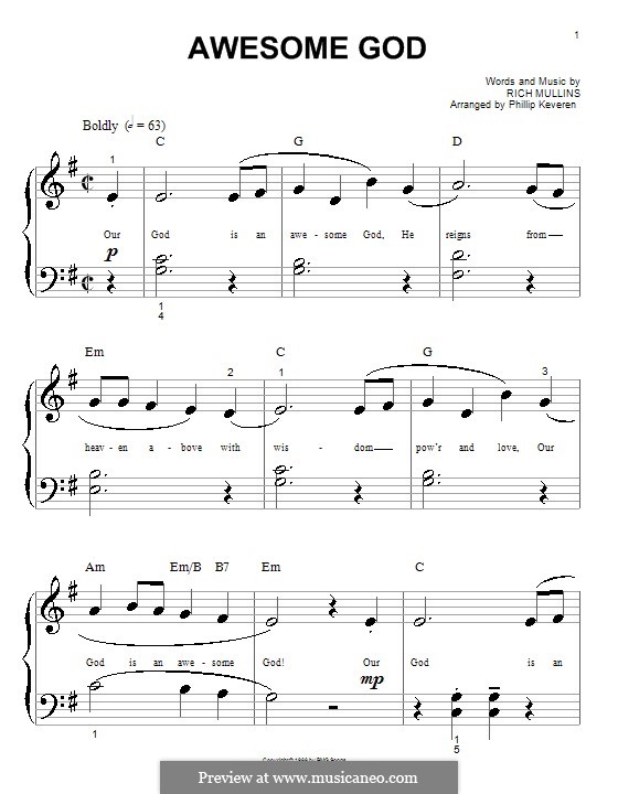 Awesome God By R Mullins Sheet Music On Musicaneo