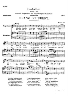 Herbstlied (Autumn Song), D.502 by F. Schubert sheet music on MusicaNeo
