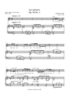 Les Presents for voice & piano, Op.46 No.1
