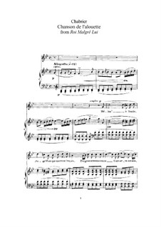 Chanson de l'alouette de l'opéra 'Le Roi malgré lui'