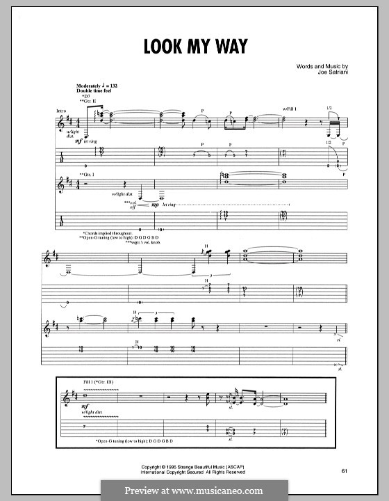 Look My Way: For guitar with tab by Joe Satriani
