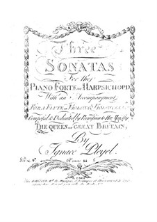 Three Sonatas, B.431-433 Op.14: Three Sonatas by Ignaz Pleyel