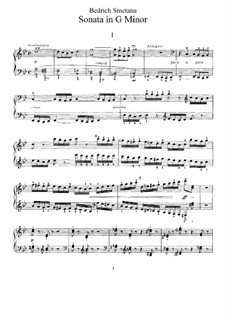Sonata for Piano in G Minor, BA 76 T.35: Sonata for Piano in G Minor by Bedřich Smetana