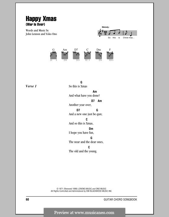 Happy Christmas War Is Over Lyrics 