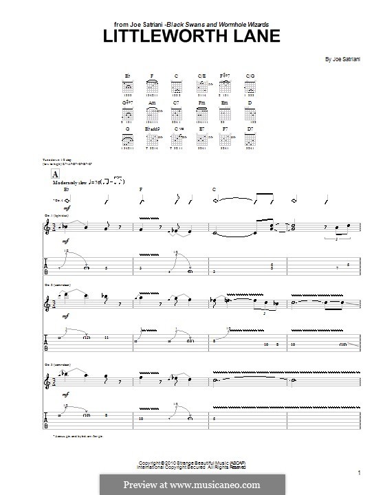 Littleworth Lane: For guitar with tab by Joe Satriani