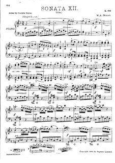 Piano sonata No.12, K. 332