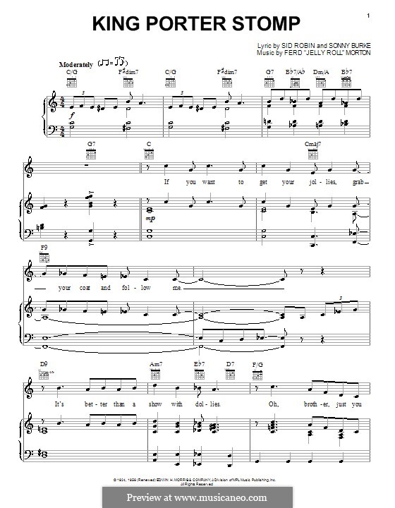 King Porter Stomp by J.R. Morton - sheet music on MusicaNeo