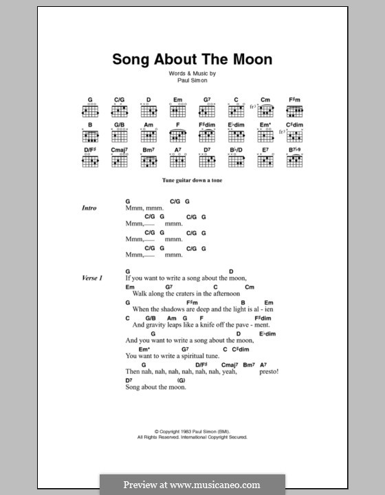 paul simon voice type song about the moon by p simon sheet music on musicaneo paul simon voice type song about the moon by p simon sheet music on musicaneo