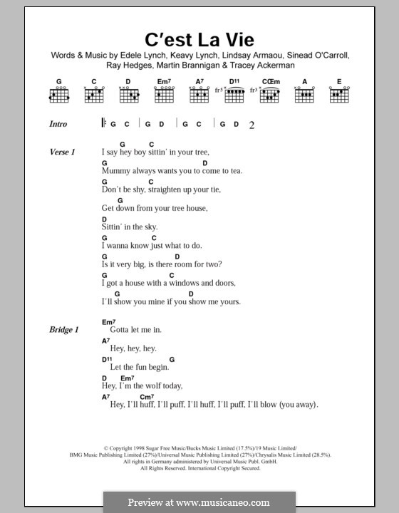 C'est La Vie (Bewitched) by E. Lynch, K. Lynch, L. Armaou, M. Brannigan, R. Hedges, S. O'Carroll