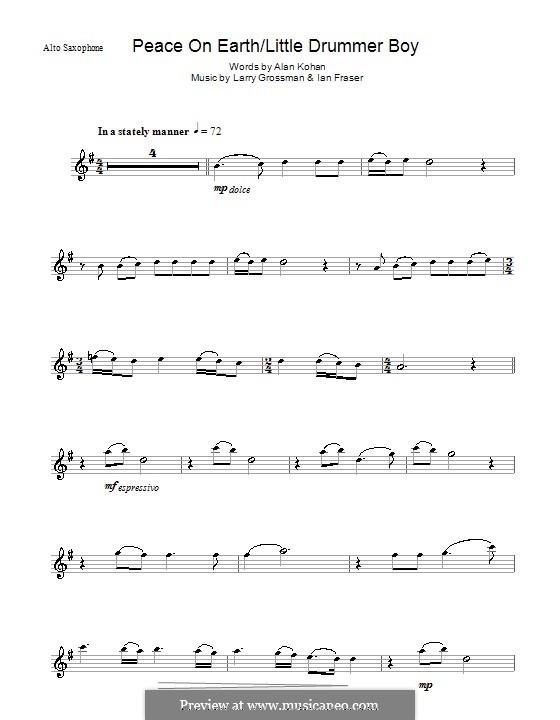 Peace on Earth (David Bowie): For alto saxophone by Ian Fraser, Larry Grossman