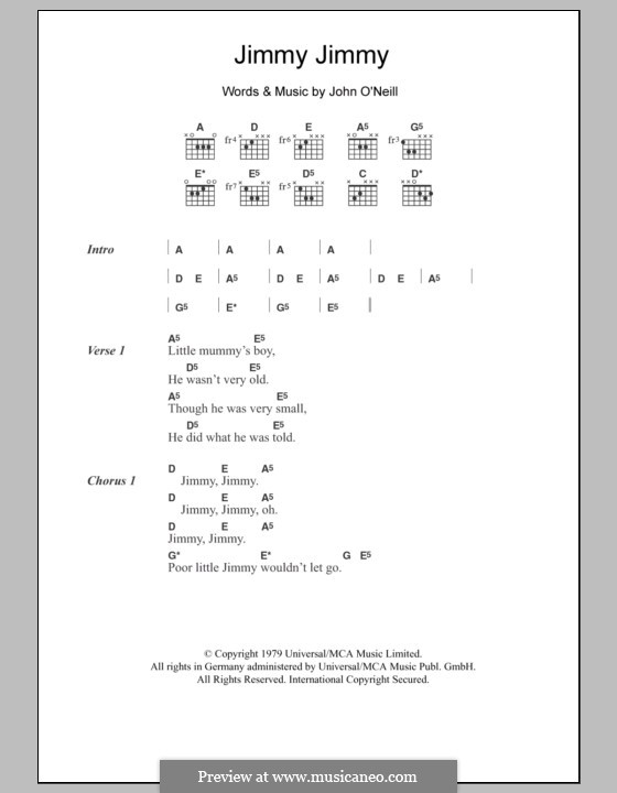 Jimmy Jimmy by J. O'Neil - sheet music on MusicaNeo