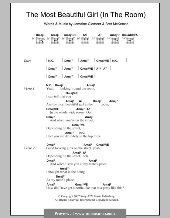 The Most Beautiful Girl (In the Room) by B. McKenzie, J. Clement ...
