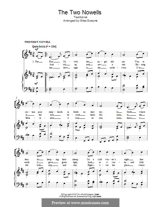 The Two Nowells: For voice and piano (or guitar) by Giles Swayne