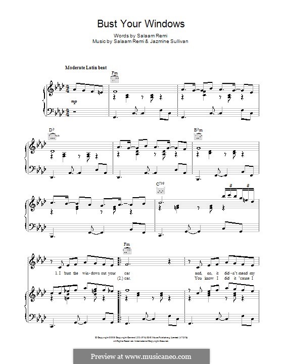 Bust Your Windows by D. Way, J. Sullivan, S. Remi on MusicaNeo