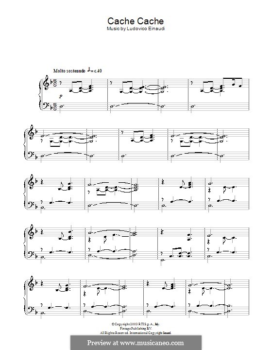 Cache Cache: For piano by Ludovico Einaudi