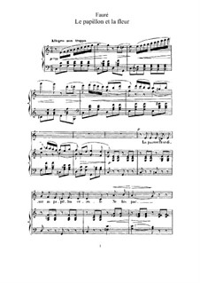 Two Songs, Op.1: No.1 Le papillon et la fleur (The Butterfly and the Flower) in C Major by Gabriel Fauré