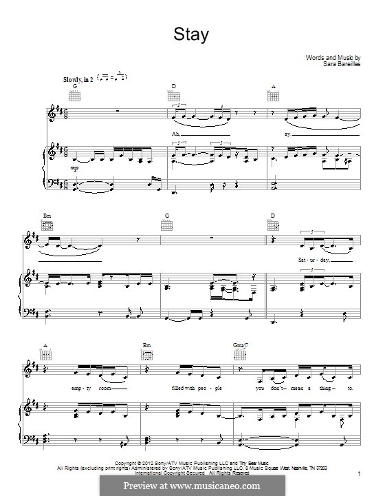 Piano stay rihanna piano chords : Stay Rihanna Piano Cover Sheet Music
