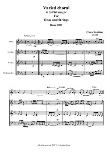 Varied Choral for oboe and string orchestra, CS123: Varied Choral for oboe and string orchestra by Santino Cara