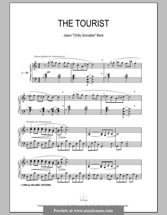The Tourist: For piano by Chilly Gonzales