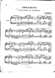 No.7 Träumerei (Dreaming): For piano by Robert Schumann