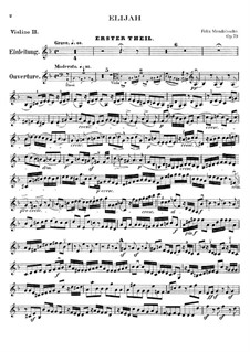 Elijah (Violins II Part), Op.70