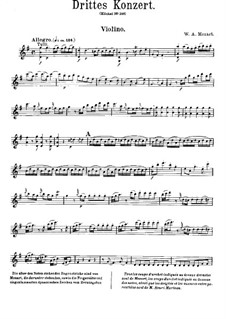 Violin Concerto No.3 in G Major (Violin Solo Part), K.216