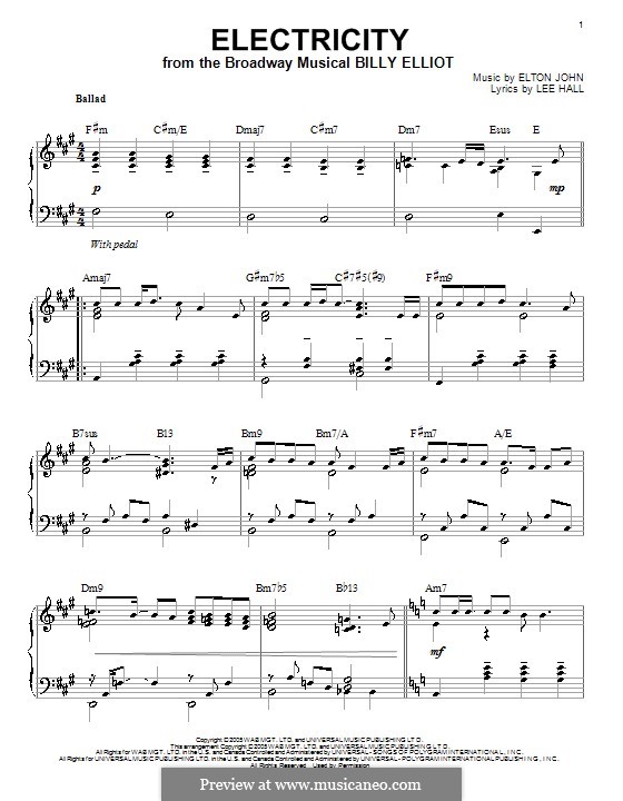 Electricity (Billy Elliot the Musical) by E. John on MusicaNeo